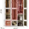 31 Portable Wardrobe Closet Organizer Large Capacity 20 Deep Plastic Armoire with Magnetic Doors