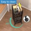 Kitchenwell Round Multi-Purpose Rotatable Trolley Storage