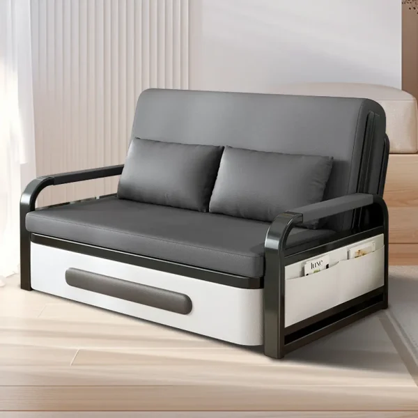 Modern Sofa Bed With Wood Frame – Storage Included